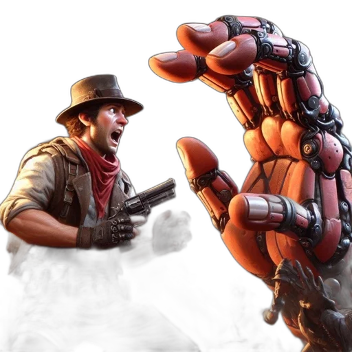 robot, weapon, concept art, comic book art transparent PNG cut-out
