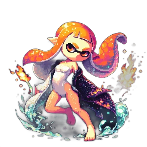 concept art, pixel art, watercolor, fantasy art transparent PNG cut-out