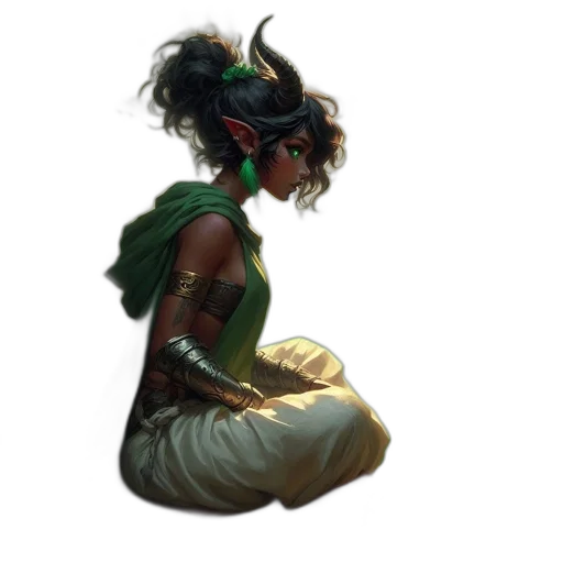dragon, dress, staff, mask transparent PNG cut-out