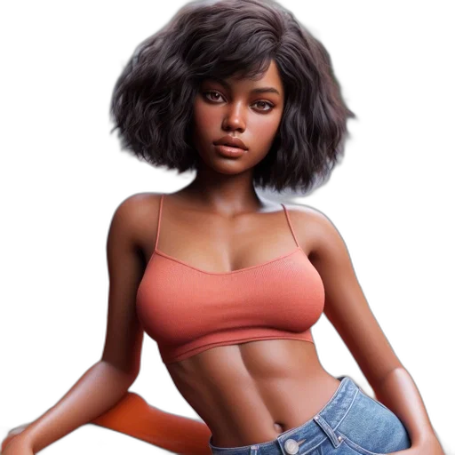 hair, concept art, photorealistic, 3d render transparent PNG cut-out