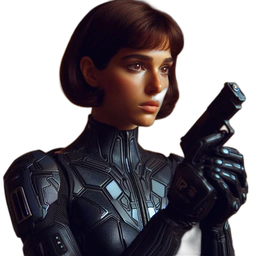 robot, weapon, face, staff transparent PNG cut-out