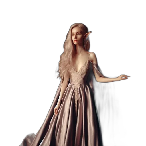 dress, dragon, creature, staff transparent PNG cut-out
