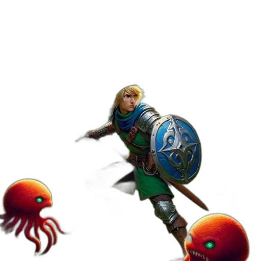 weapon, sword, creature, staff transparent PNG cut-out
