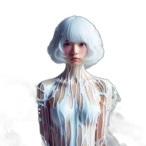 dress, hair, robot, face transparent PNG cut-out