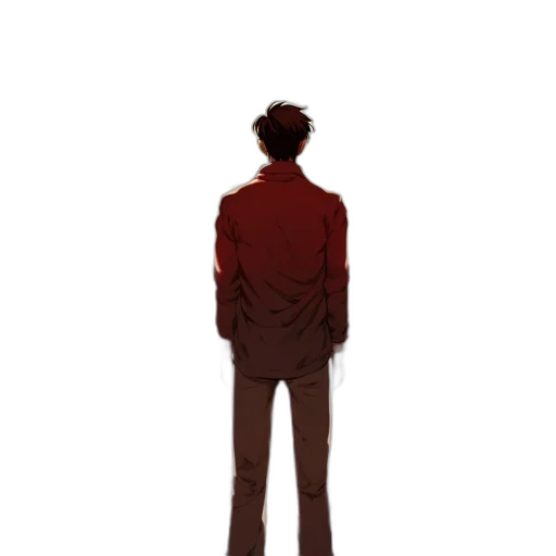 jacket, staff, robot, creature transparent PNG cut-out
