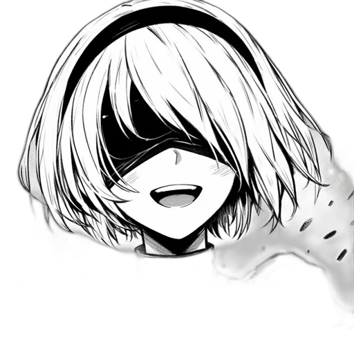 mask, hair, face, weapon transparent PNG cut-out