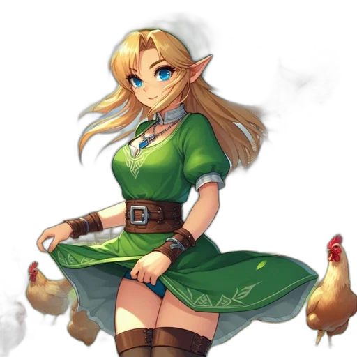 dress, staff, weapon, animal transparent PNG cut-out