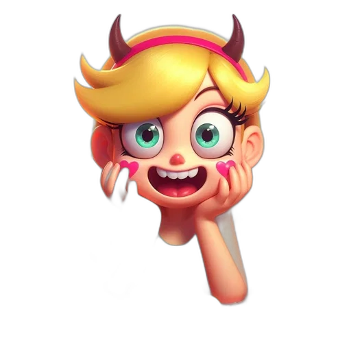 face, crown, staff, creature transparent PNG cut-out