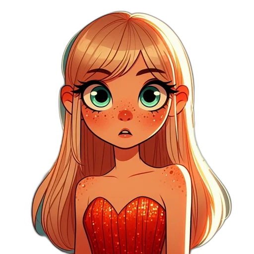 dress, hair, face, creature transparent PNG cut-out