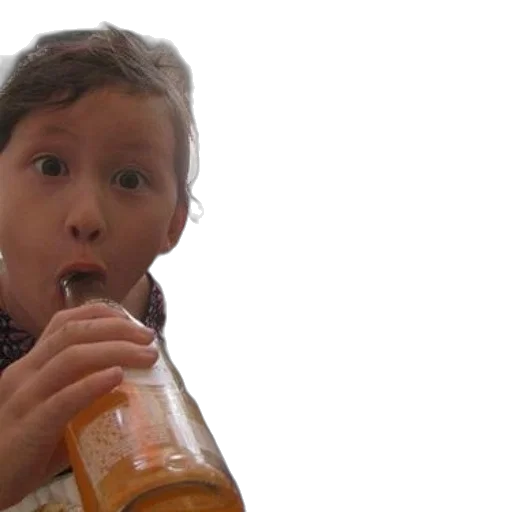 bottle, face, two, children transparent PNG cut-out