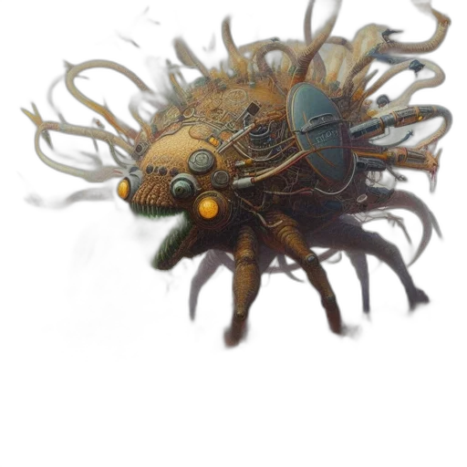creature, mask, crown, robot transparent PNG cut-out