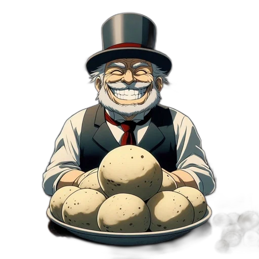 food, concept art, cartoon, elderly transparent PNG cut-out