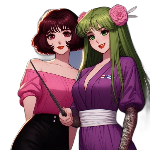 staff, dress, vaporwave, anime transparent PNG cut-out