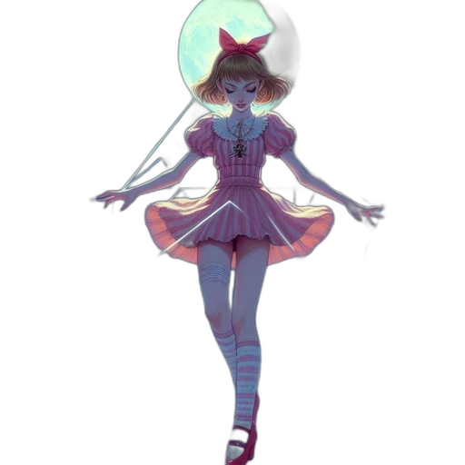 dress, staff, creature, robot transparent PNG cut-out