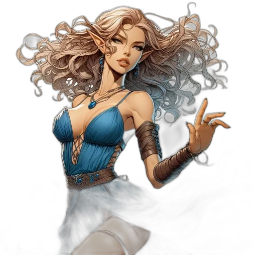 dress, fantasy art, comic book art, concept art transparent PNG cut-out