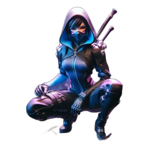 weapon, jacket, mask, staff transparent PNG cut-out