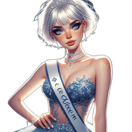 dress, crown, staff, jewelry transparent PNG cut-out