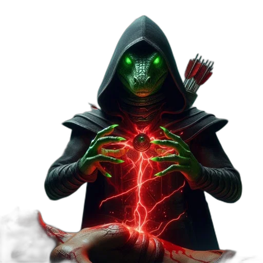 mask, staff, jacket, dragon transparent PNG cut-out