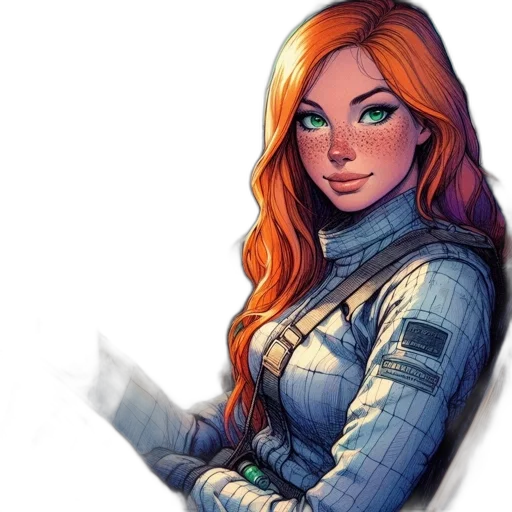 jacket, comic book art, concept art, fantasy art transparent PNG cut-out