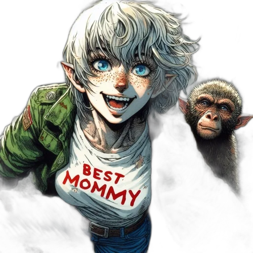 animal, comic book art, concept art, watercolor transparent PNG cut-out