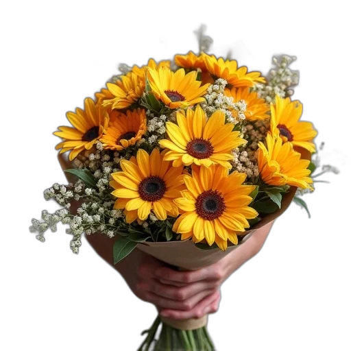 flower, crown, staff, photorealistic transparent PNG cut-out