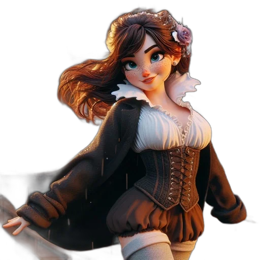 dress, staff, jacket, 3d render transparent PNG cut-out