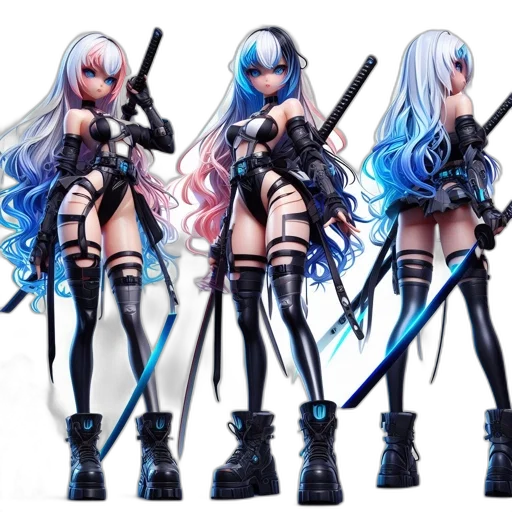 weapon, concept art, cyberpunk, 3d render transparent PNG cut-out