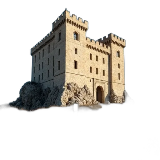 building, crown, 3d render, photorealistic transparent PNG cut-out