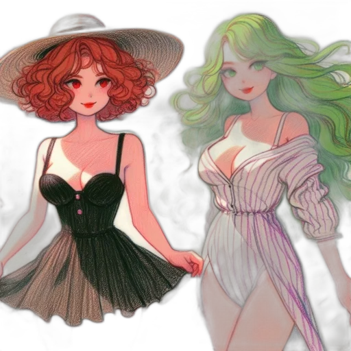 dress, concept art, watercolor, fantasy art transparent PNG cut-out