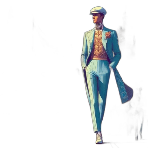 jacket, staff, hat, concept art transparent PNG cut-out