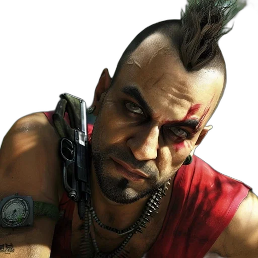 face, weapon, staff, cyberpunk transparent PNG cut-out
