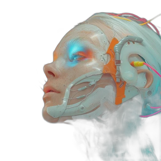 robot, mask, concept art, cyberpunk transparent PNG cut-out