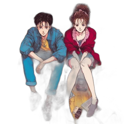 jacket, anime, concept art, watercolor transparent PNG cut-out