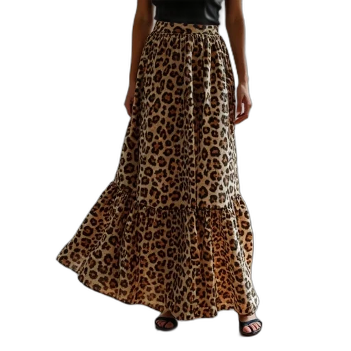 dress, earth tones, leopard, print transparent PNG cut-out
