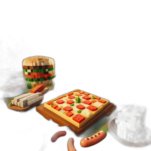 food, furniture, concept art, 3d render transparent PNG cut-out