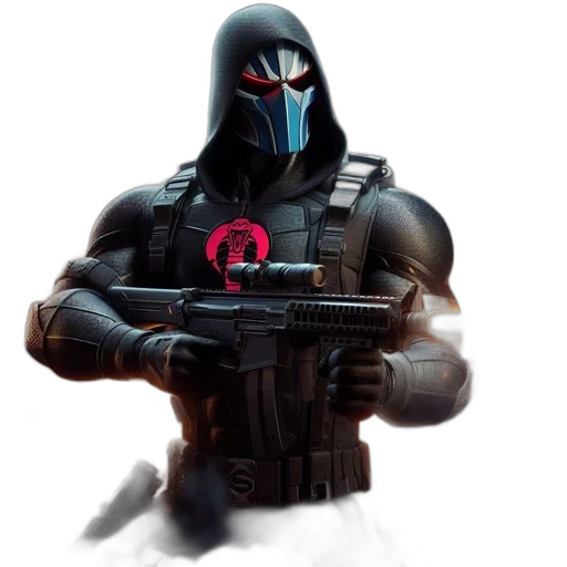 mask, weapon, concept art, 3d render transparent PNG cut-out
