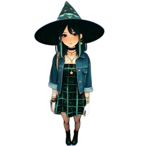 hat, dress, staff, jacket transparent PNG cut-out