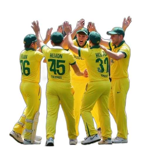 australia, players, celebrate, wicket transparent PNG cut-out