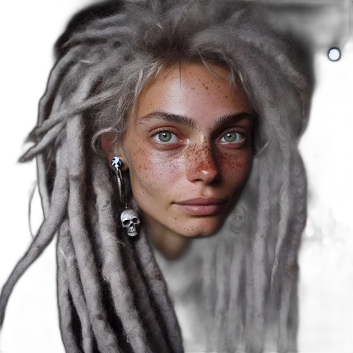 hair, face, creature, jewelry transparent PNG cut-out