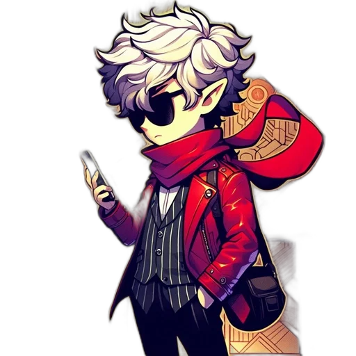jacket, staff, cartoon, pixel art transparent PNG cut-out