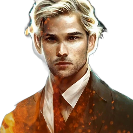 face, jacket, dragon, staff transparent PNG cut-out