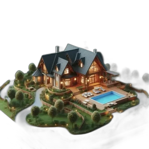 building, 3d render, concept art, photorealistic transparent PNG cut-out