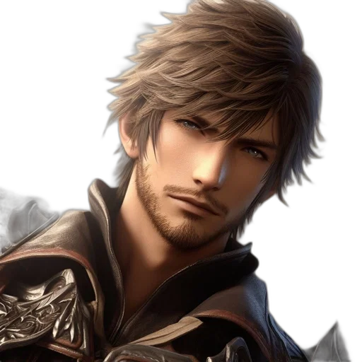 face, sword, fantasy art, photorealistic transparent PNG cut-out