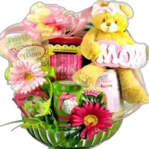 gift, basket, teddy, bear transparent PNG cut-out