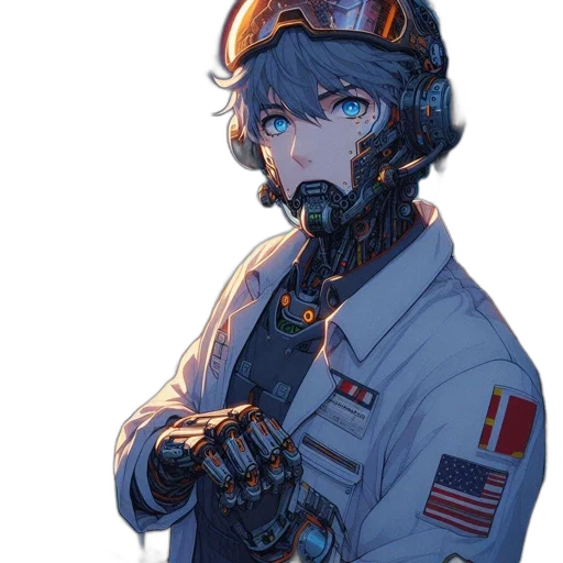 robot, staff, weapon, face transparent PNG cut-out