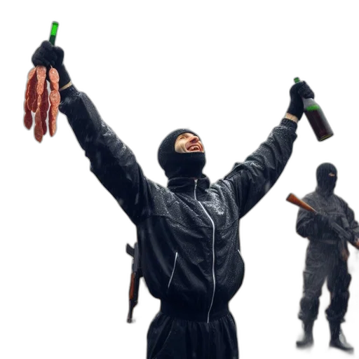 weapon, bottle, food, jacket transparent PNG cut-out