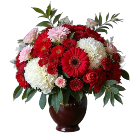 flower, photorealistic, red, white transparent PNG cut-out