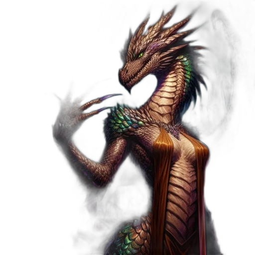 dragon, creature, staff, animal transparent PNG cut-out