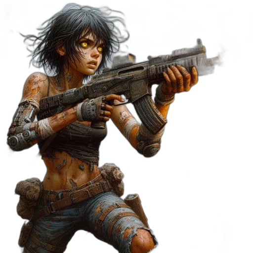 weapon, concept art, comic book art, cyberpunk transparent PNG cut-out
