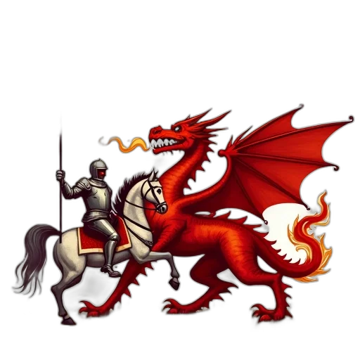 dragon, sword, staff, fantasy art transparent PNG cut-out
